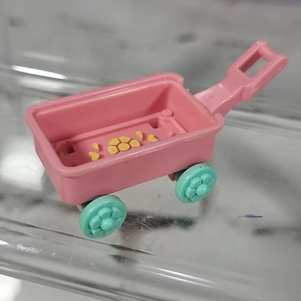 Vtg‎ Fisher Price Precious Places Nursery  Set Pink Rocking Horse Wagon